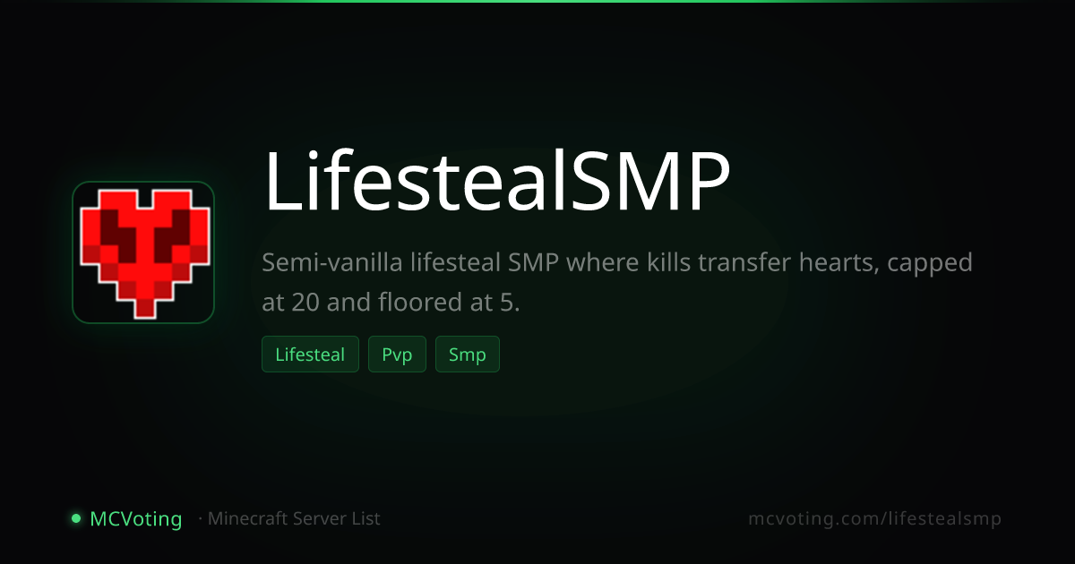 LifestealSMP Minecraft Server – IP, Info & Reviews | MCVoting