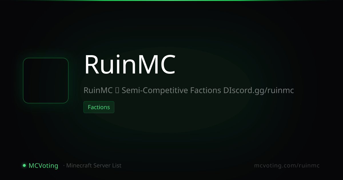 RuinMC Minecraft Server | Vote & Play | MCVoting